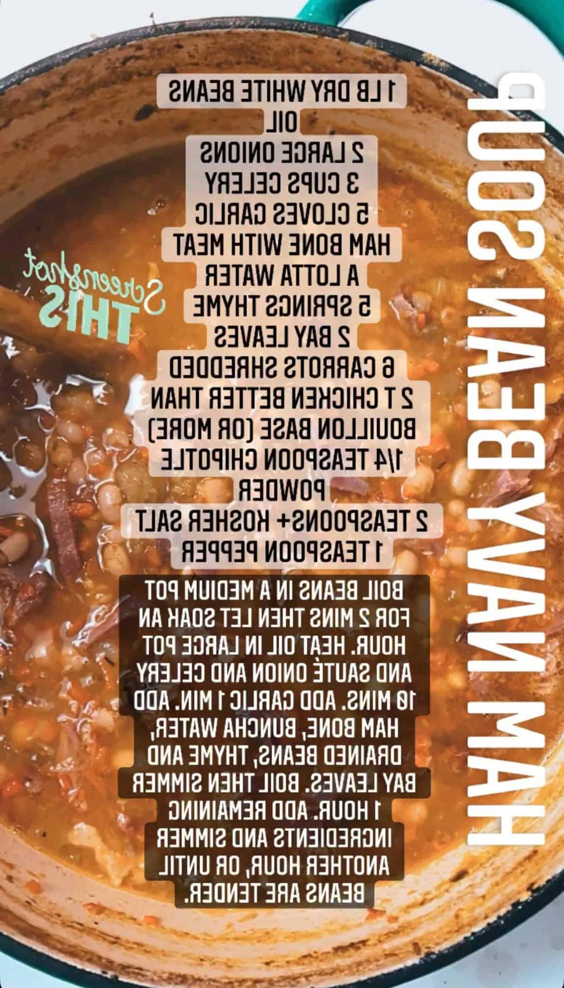 Σούπα Ζαμπόν και Φασόλια των Ονείρων μου 21 Αρχική συνταγή σούπας με χοιρινό και φασόλια από το Instagram