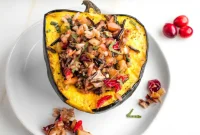 Comforting Vegan Stuffed Acorn Squash