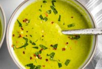 Vibrant Green Sheet Pan Soup