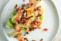 Ultimate Vegan Wedge Salad Featuring Crispy Shiitake Bacon and Zesty Russian Dressing