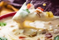 Creamy White Queso Dip with Sausage