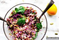 Vibrant Greens Salad with Zesty Lemon Herb Dressing