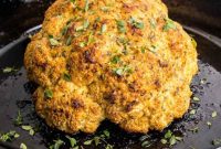 Golden Whole Roasted Cauliflower