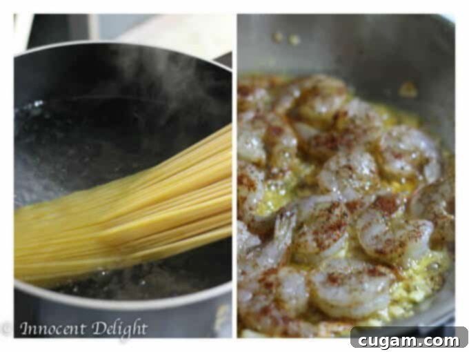 Easy Shrimp Scampi Spaghetti - easiest, most delicious dinner ever. My family absolutely loves it.