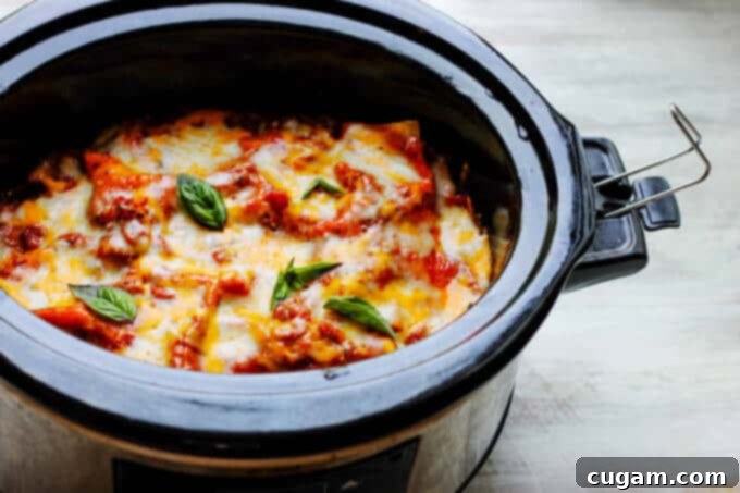 Slow Cooker Eggplant Lasagna is a perfect meal that uses seasonal ingredients like ripe eggplant and fresh basil; requires minimal preparation and it's done entirely in a slow cooker.