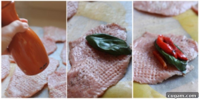 Veal rollatini steps