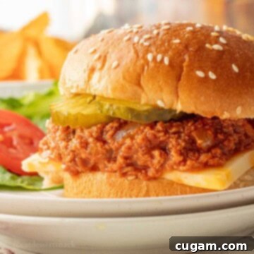 Cooked ground turkey sloppy joe sauce on hamburger bun.