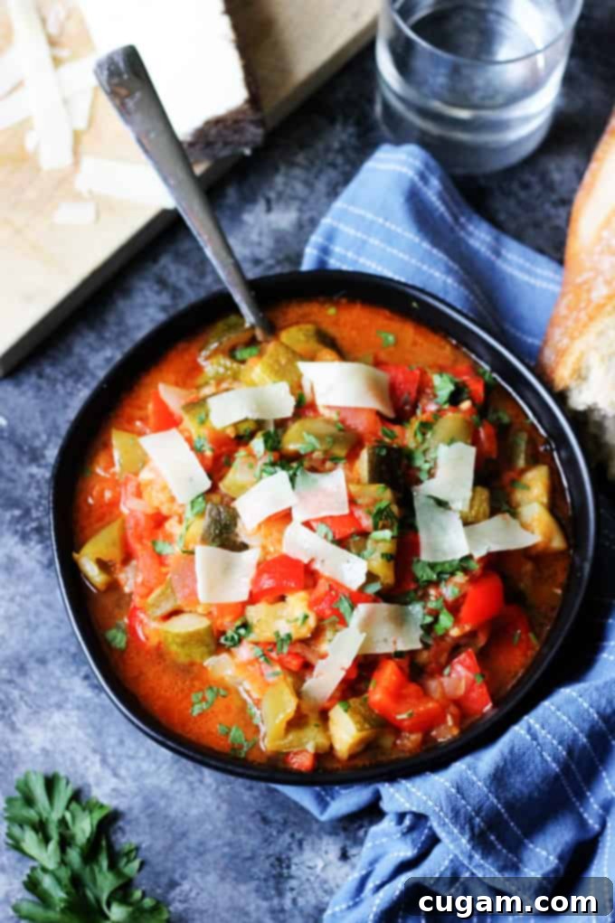Pisto Manchego in a black bowl