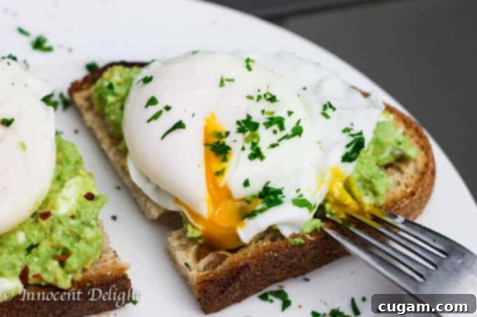 smashed avocado with poached egg toast