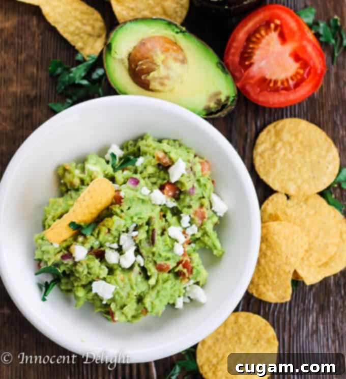 Guacamole with feta cheese
