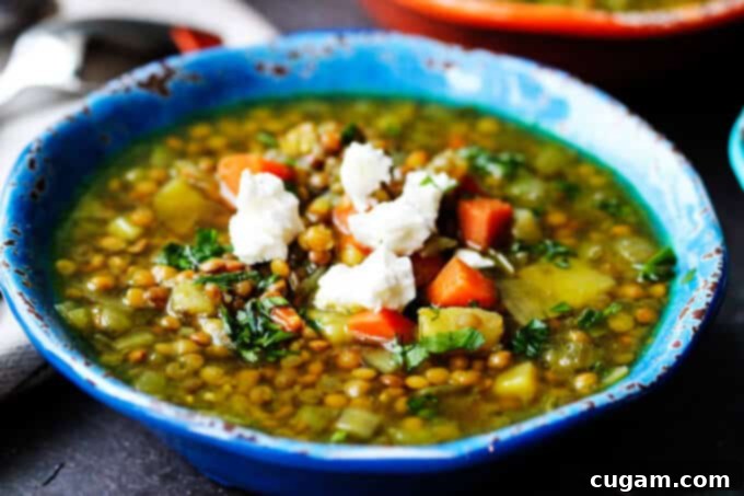 greek-lentil-soup-6, a hearty and flavorful Greek lentil soup with feta cheese