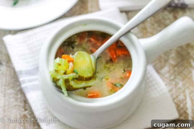 Traditional Polish Dill Pickle Soup, a unique and savory soup