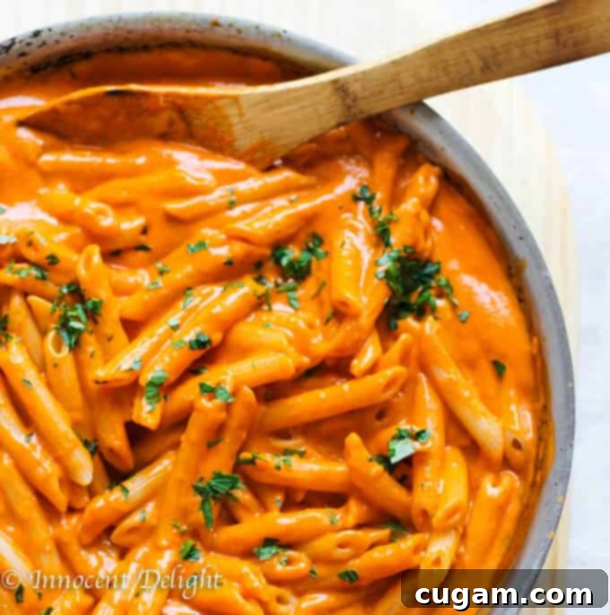 Penne Alla Vecchia Bettola - a creamy tomato pasta dish.
