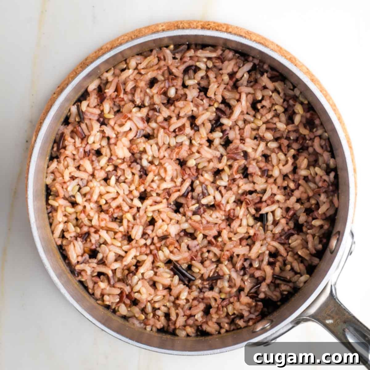 Wild rice simmering in vegetable broth.