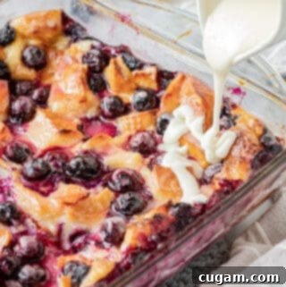 Sweet-Tart Lemon Blueberry Bread Pudding 2 Lemon Blueberry Bread Pudding with lemon glaze drizzled on top