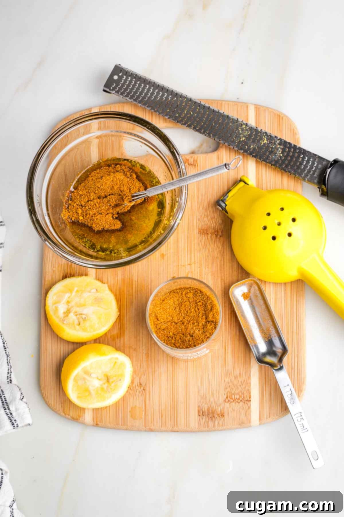 Craft Your Own Shawarma Seasoning 5 Turning shawarma spice blend into paste by whisking together olive oil, lemon zest and juice with the seasoning.