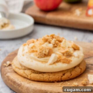 baked caramel apple crumbl cookie
