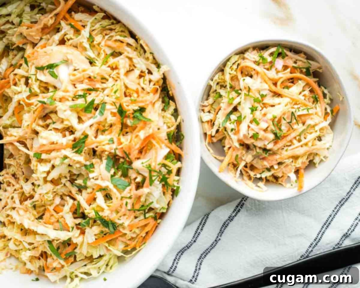Zesty Russian Slaw 16 Bowl of shredded cabbage and carrots with Russian dressing.