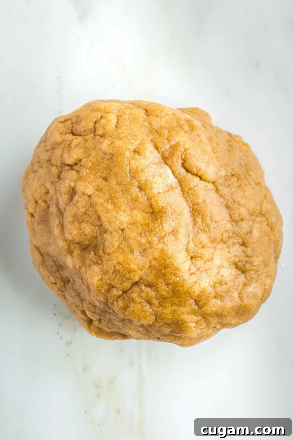Big ball of pie dough divided into two equal pieces.