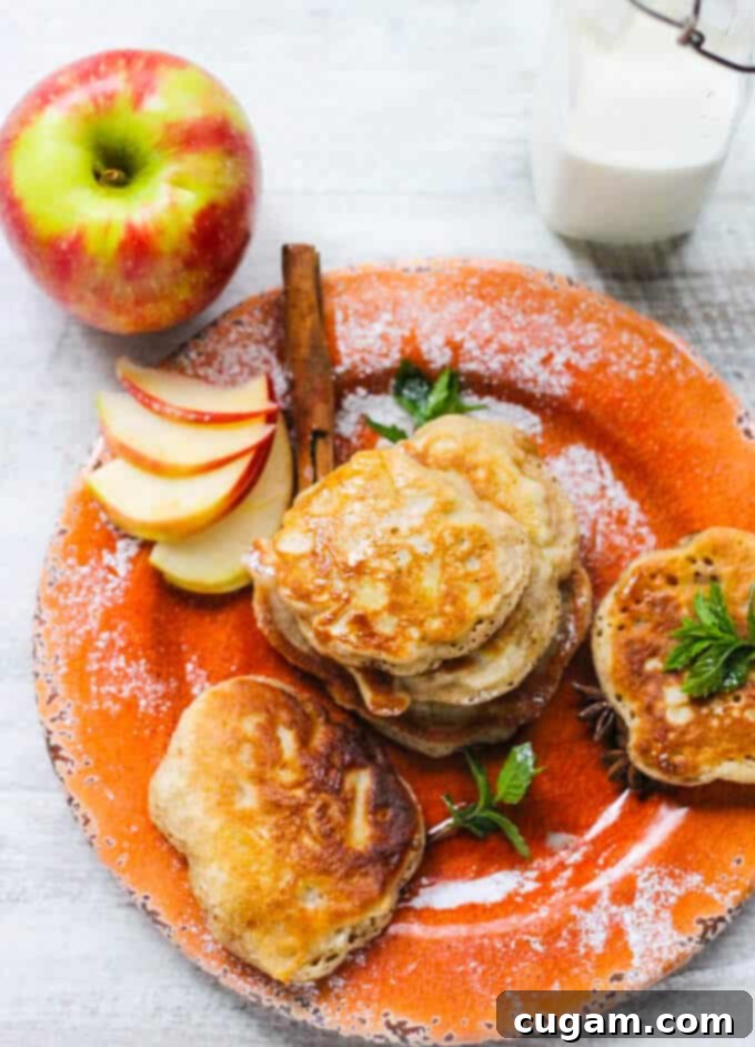 Polish Fluffy Apple Pancakes - Racuchy - perfect for a fall breakfast