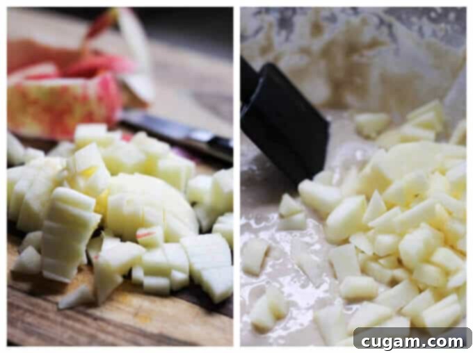 Polish Fluffy Apple Pancakes - Racuchy - gradually add flour and milk
