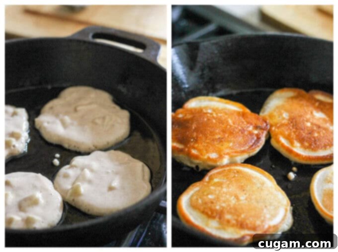 Polish Fluffy Apple Pancakes - Racuchy - fold in diced apples
