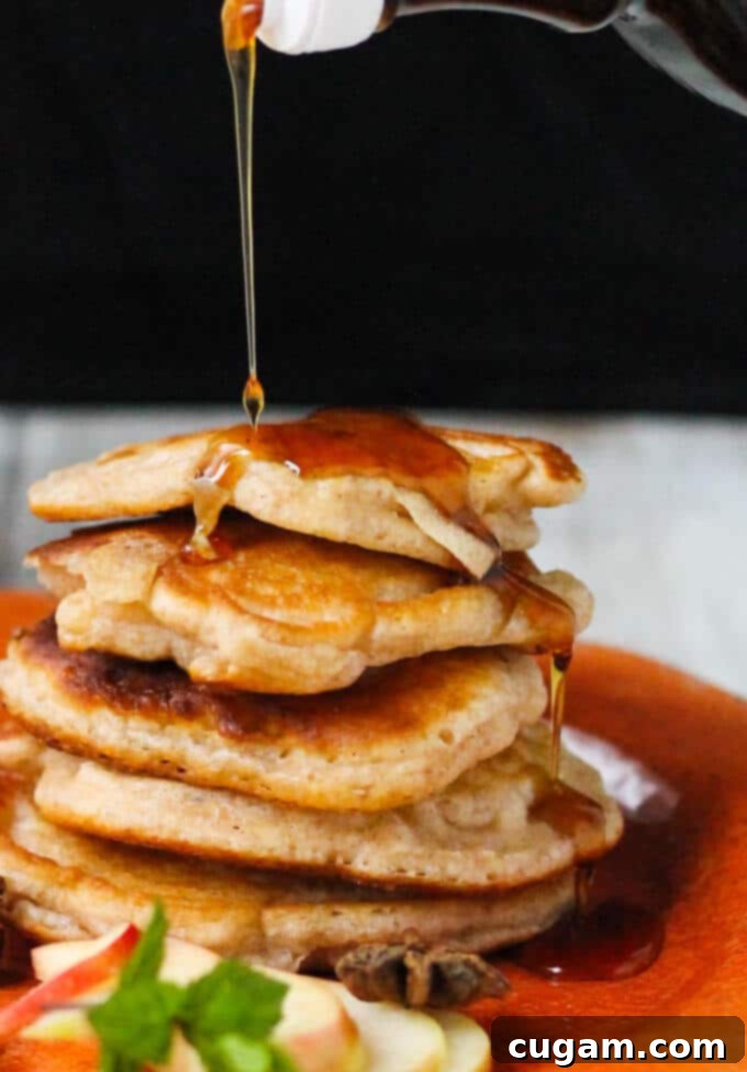 Polish Fluffy Apple Pancakes - Racuchy - frying until golden brown