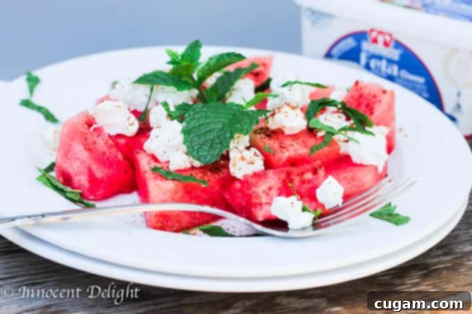 Watermelon Feta and Mint Salad