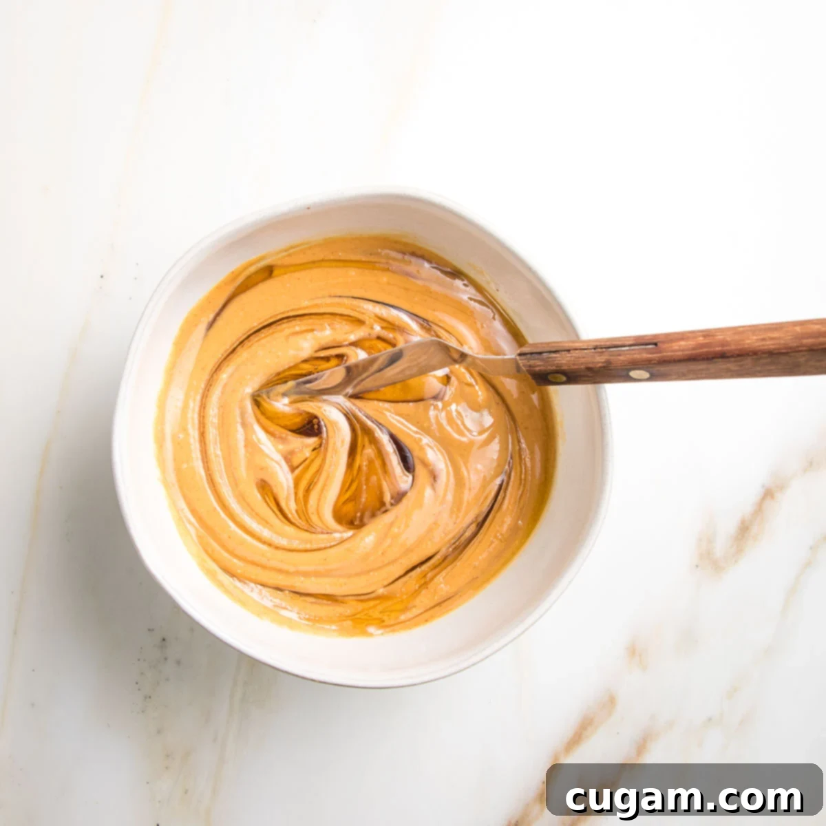 Swirled peanut butter, and honey.