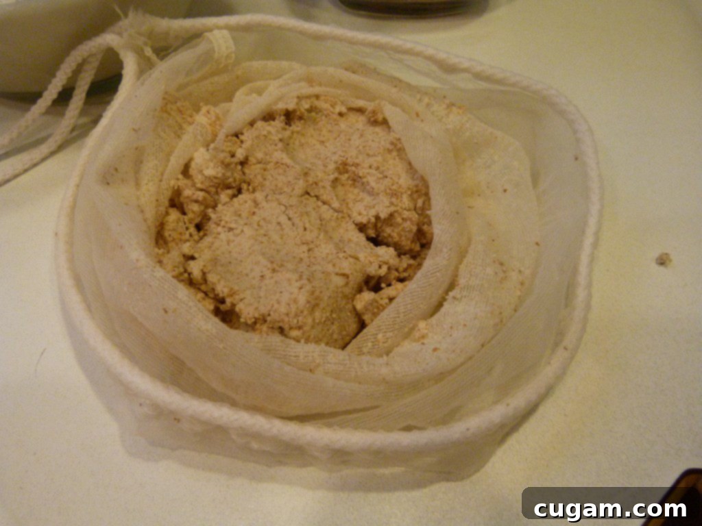 Almond pulp leftover from making almond milk. 