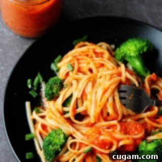 A close-up of the Linguine with Broccoli and Romesco Sauce dish as a recipe thumbnail.