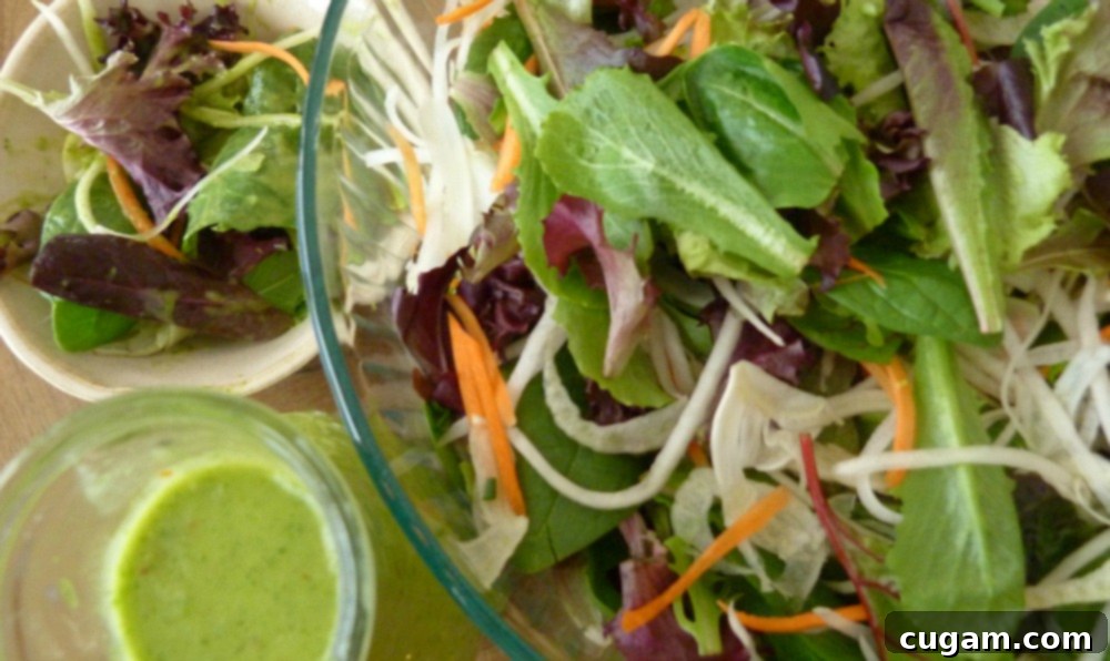 The Verdant Dream Salad 1 green goddess salad with a variety of fresh vegetables