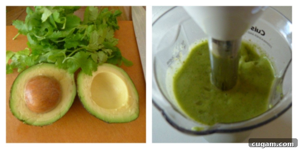 The Verdant Dream Salad 5 Green Goddess Dressing ingredients including avocado, lime, and cilantro