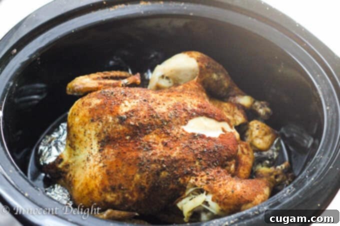 Juicy Slow Cooker Whole Roasted Chicken