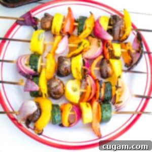 Mediterranean Harvest Skewers 13 Veggie kabobs filled with colorful vegetables.
