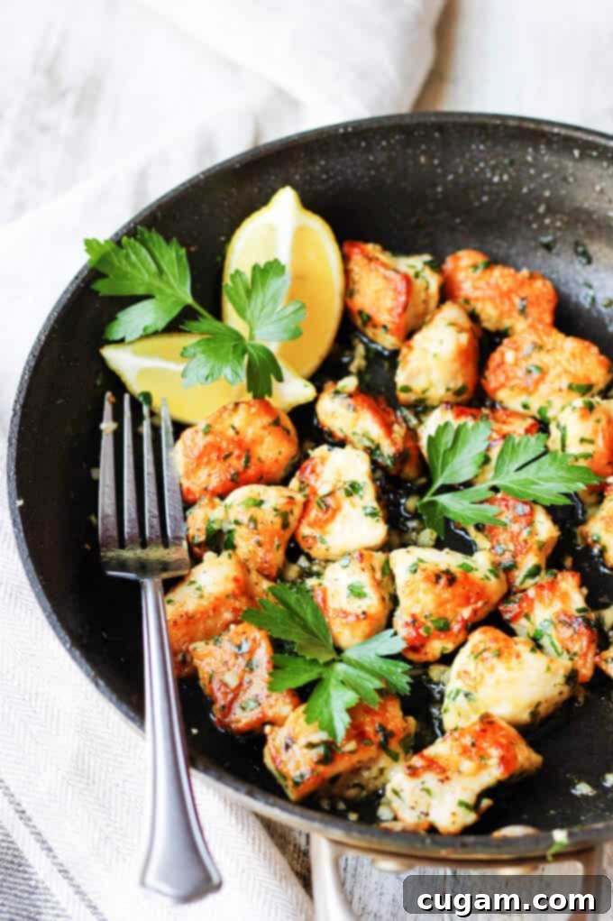 Jacques Pepin Chicken with Garlic and Parsley is a very flavorful and quick recipe for a dinner any day of the week. There is a secret ingredient which makes this chicken super crispy and irresistible.