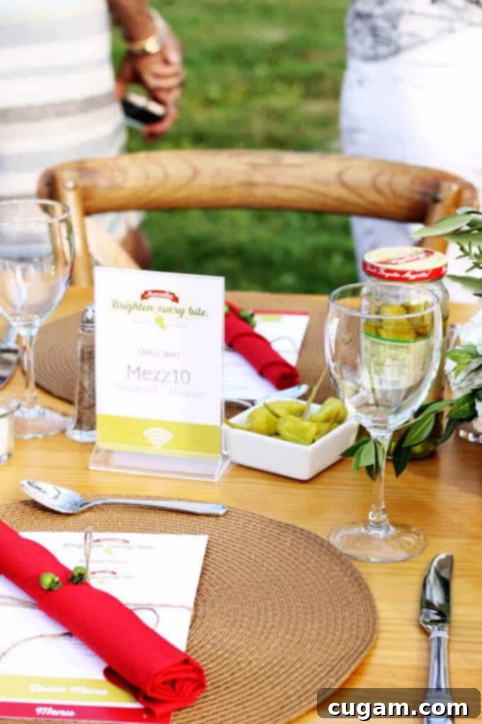 Laura Vitale interacting with attendees, adding her charm to the Mezzetta Table gathering