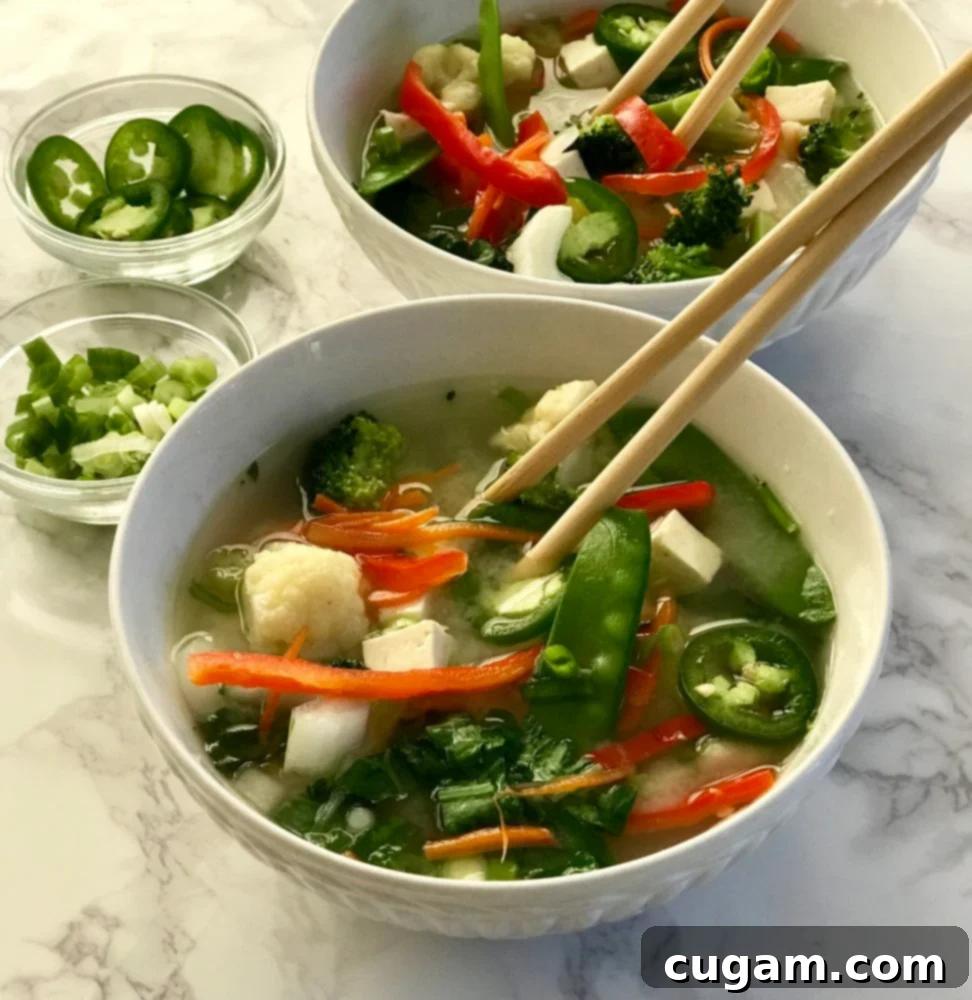 Simple Miso Soup with fresh vegetables and tofu, ready in minutes.
