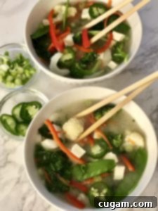 Simple Miso Soup with Tofu and Vegetables