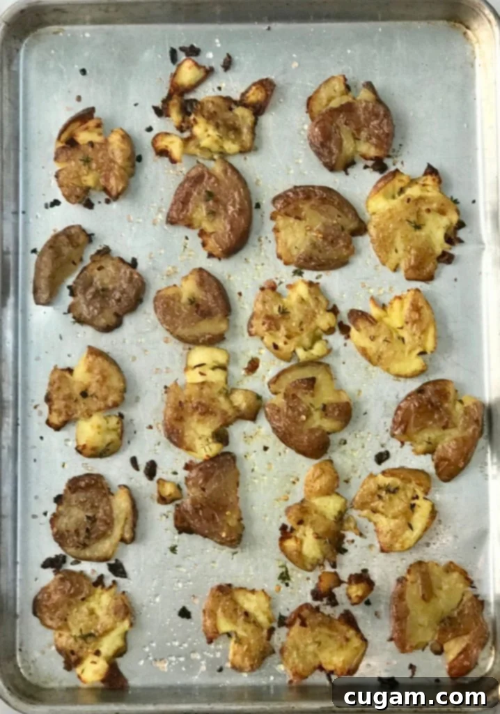 Crispy Smashed Potatoes with Pesto