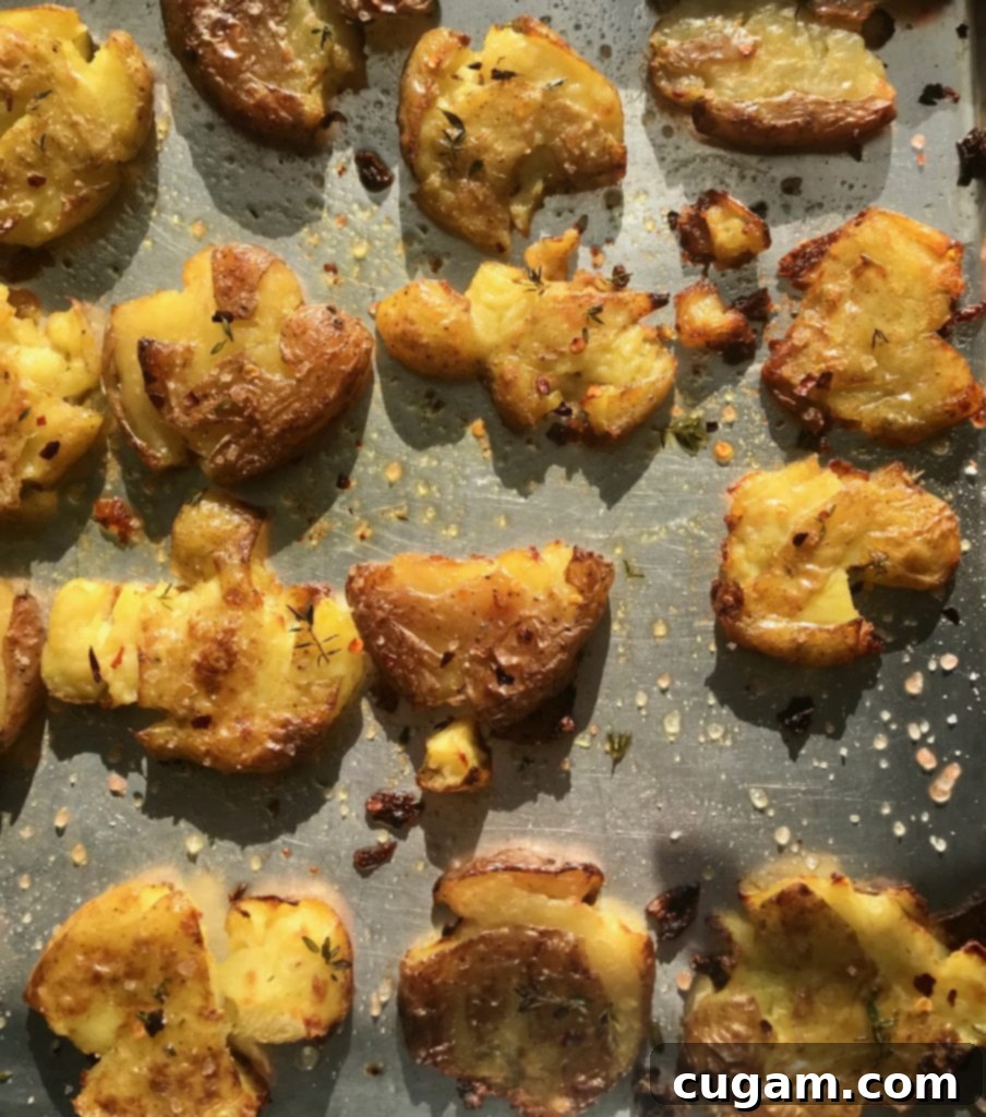Crispy Smashed Potatoes with Pesto