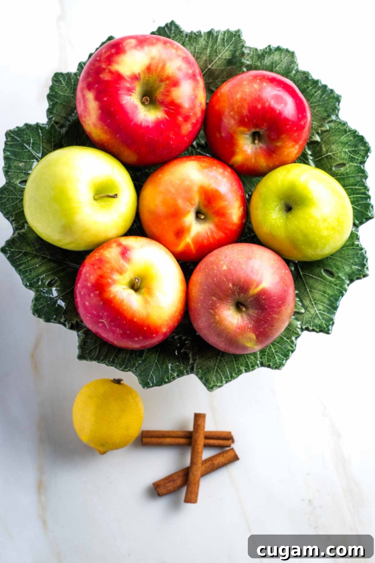 Homemade Sugar-Free Applesauce 4 Whole apples, lemon and cinnamon sticks.