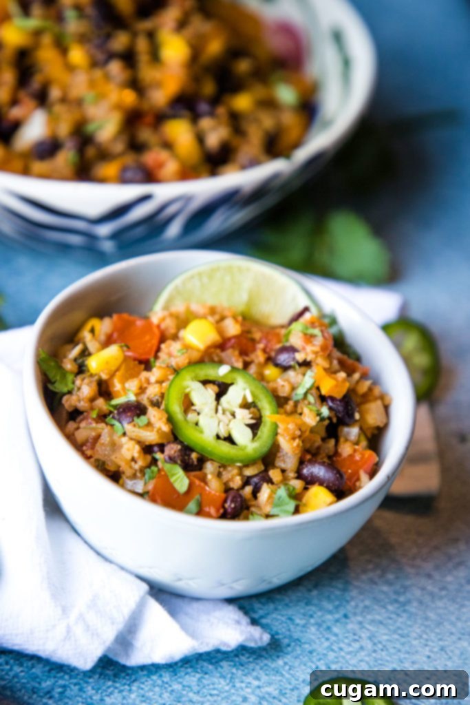 Mexican Cauli-rice with jalapeno