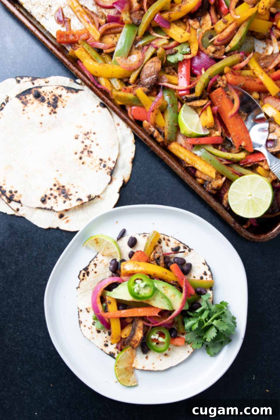 Build your own fajita with roasted veggies
