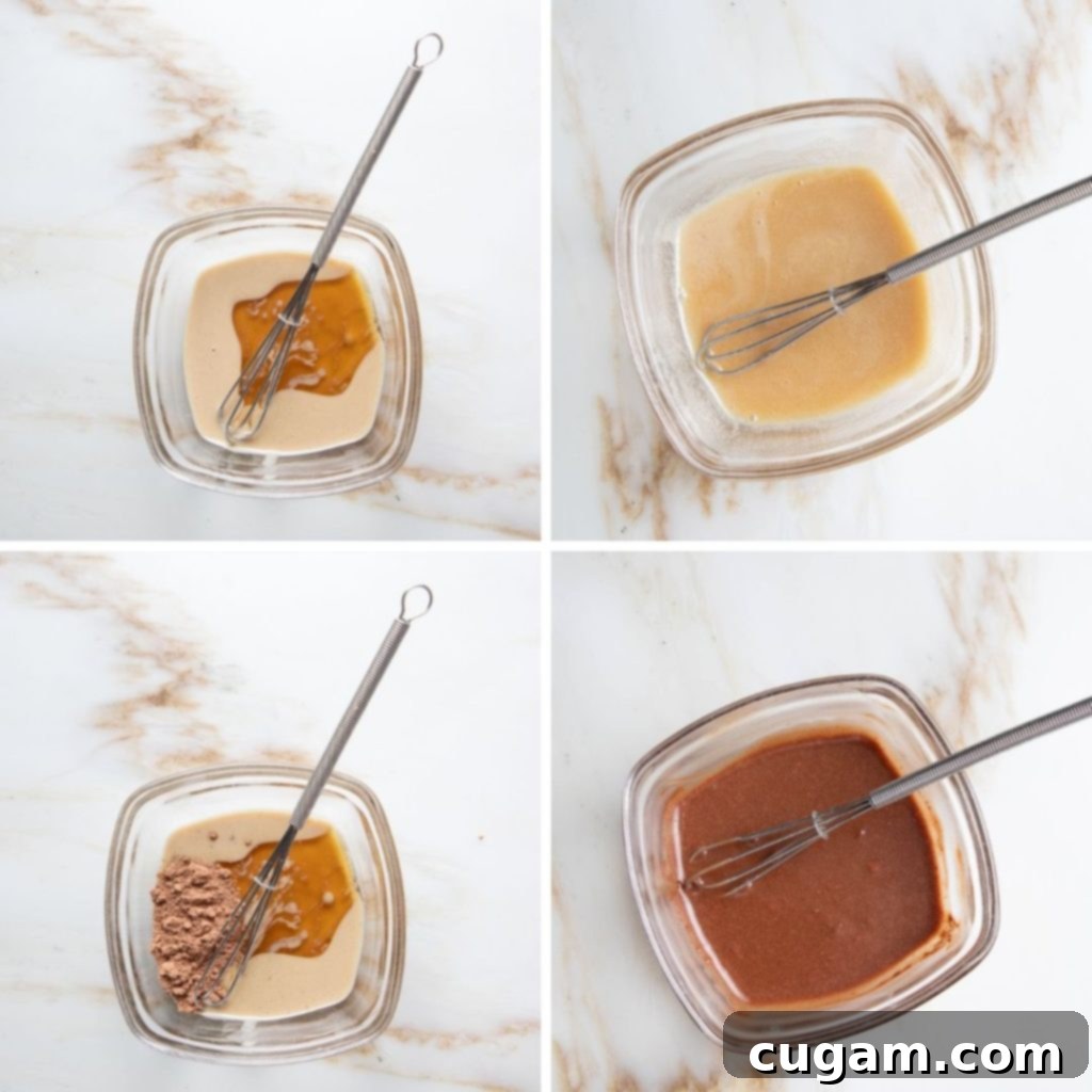 Whisk up maple glaze with tahini and maple syrup or add cacao powder. 
