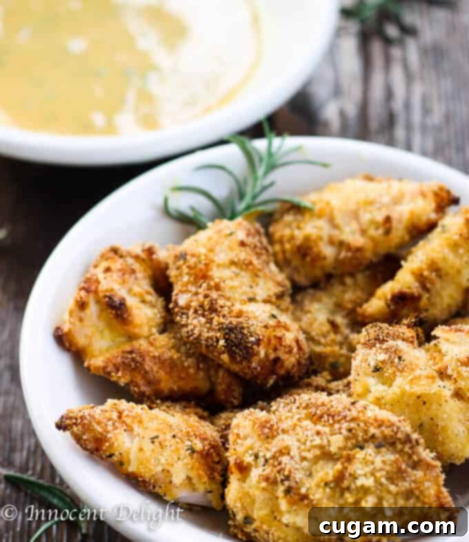Crispy baked chicken tenders with honey mustard
