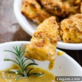 Crispy baked chicken tenders with honey mustard