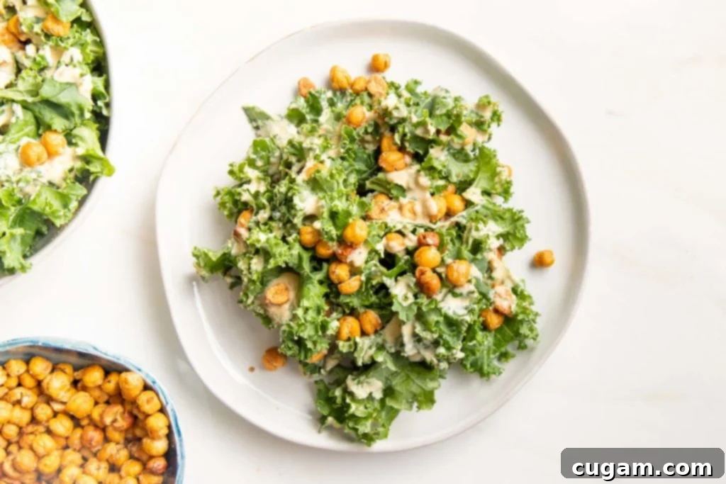 Kale, creamy dressing, chick pea croutons, 