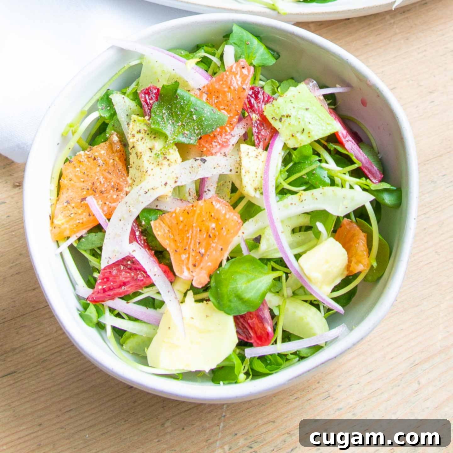 Small bowl of orange and fennel salad.