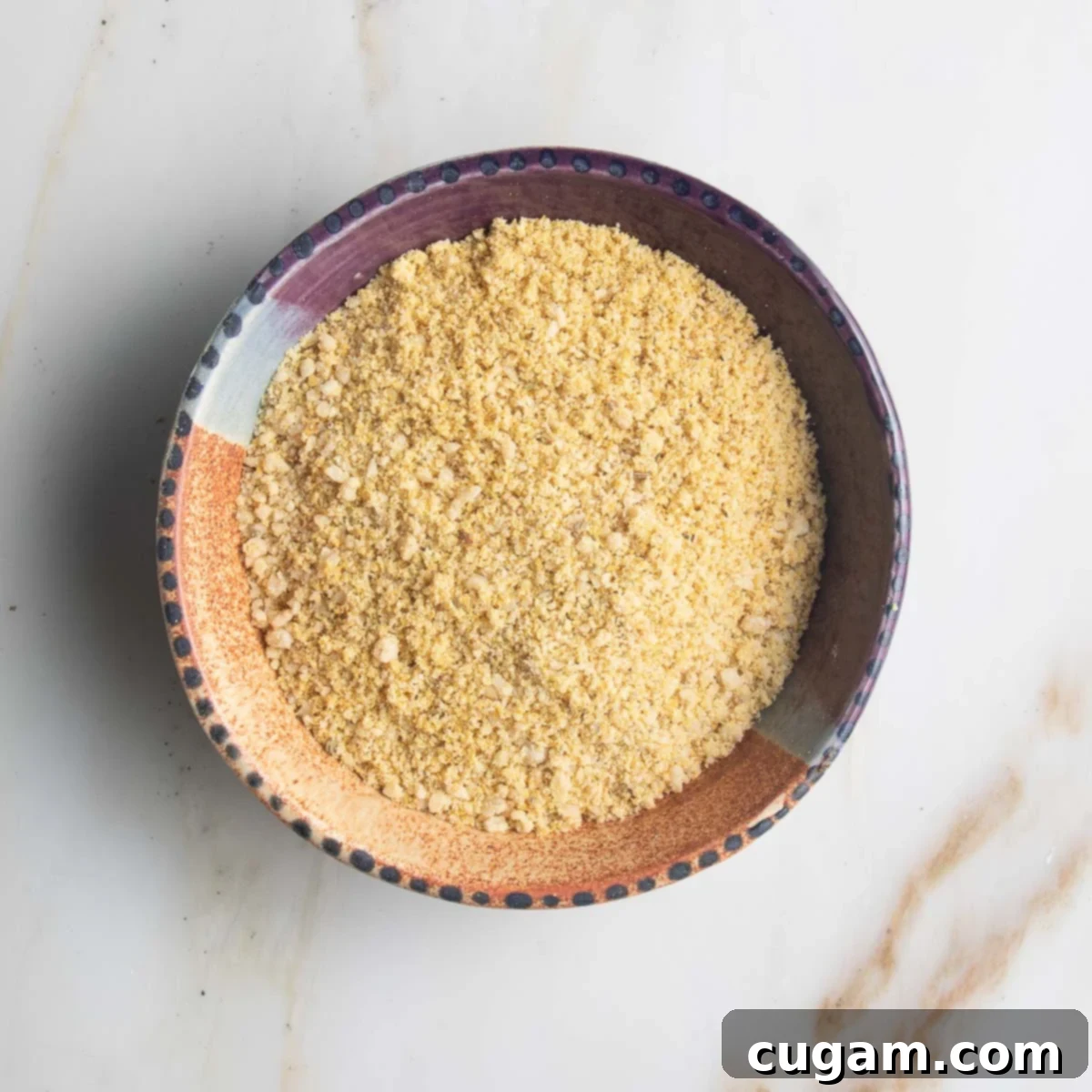 Vegan cheese mixture in a small bowl.